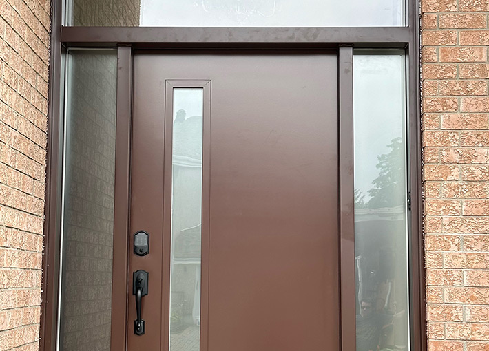 Rénovation porte entrée en acier Laval
